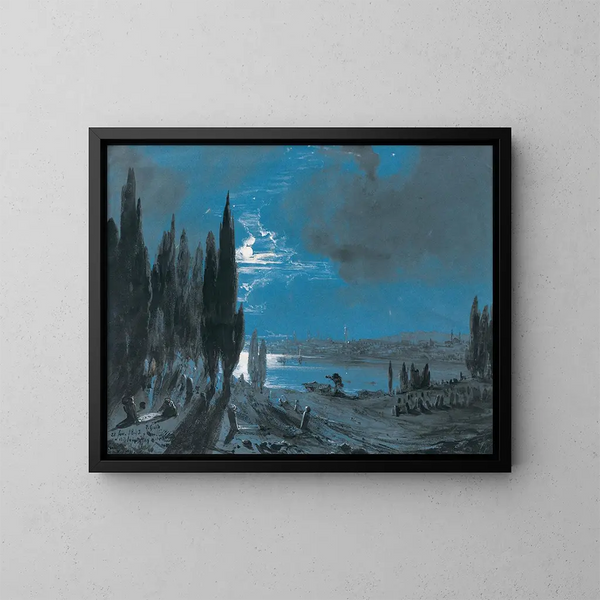 Vista de Constantinopla - Théodore Gudin — cuadro enmarcado en la pared
