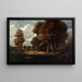 Paisaje con figuras - Théodore Rousseau — cuadro enmarcado en la pared