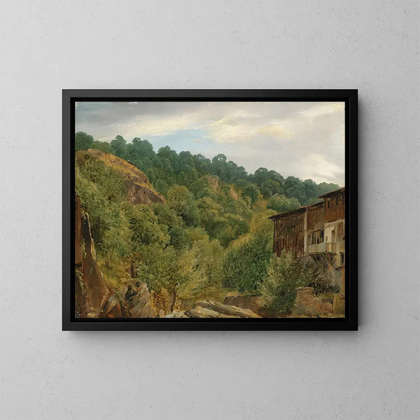 Landscape of Auvergne - Théodore Rousseau — framed artwork on a wall