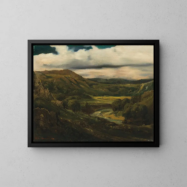 Vallées et montagnes d'Auvergne - Théodore Rousseau — framed artwork on a wall