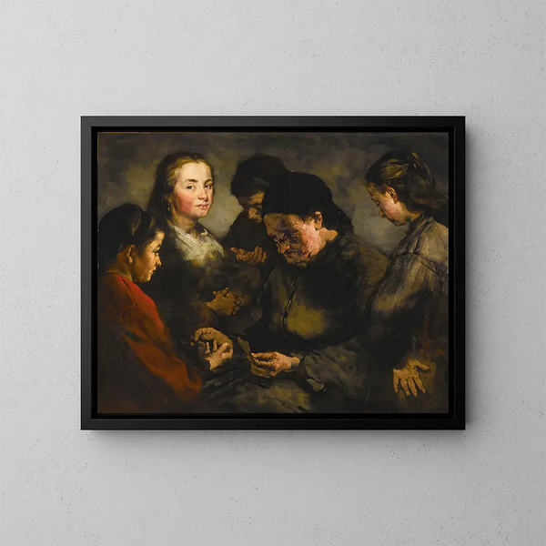 La adivina de la buena suerte - Théodule Ribot — cuadro enmarcado en la pared