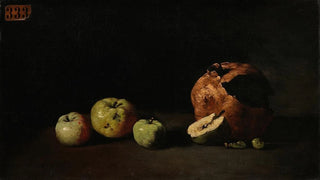Thodule Ribot - Still Life with Apples and a Pomegranate.webp