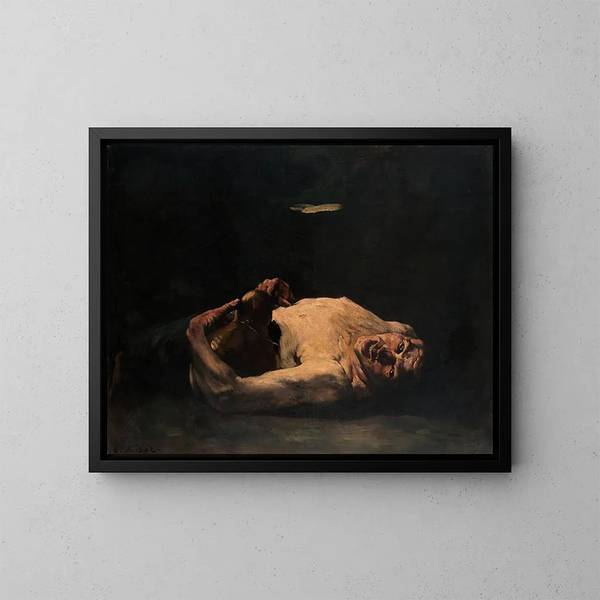 La botella vacía - Théodule Ribot — cuadro enmarcado en la pared