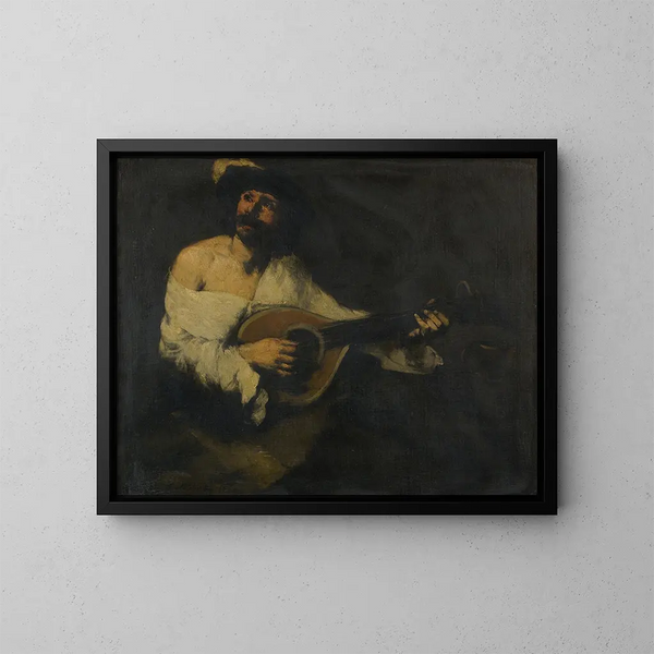 El jugador de mandolina - Théodule Ribot — cuadro enmarcado en la pared