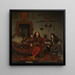 Thomas Hees y su sirviente Thomas y los sobrinos Jan y Andries Hees - Michiel Van Musscher — cuadro enmarcado en la pared