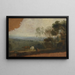 Landscape painting with lake and livestock - Thomas Barker de Bath — framed artwork on a wall