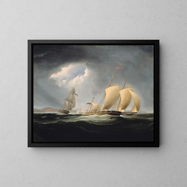 Toma de Trípoli por la Enterprise - Thomas Birch — cuadro enmarcado en la pared