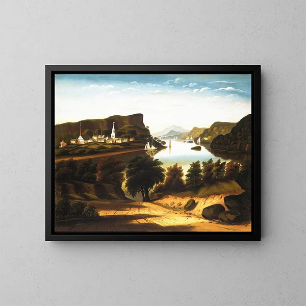 Lago George y el pueblo de Caldwell - Thomas Chambers — cuadro enmarcado en la pared