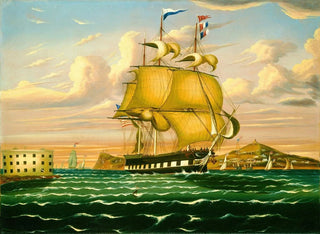 Thomas Chambers - Packet Ship Passing Castle Williams New York Harbor.webp
