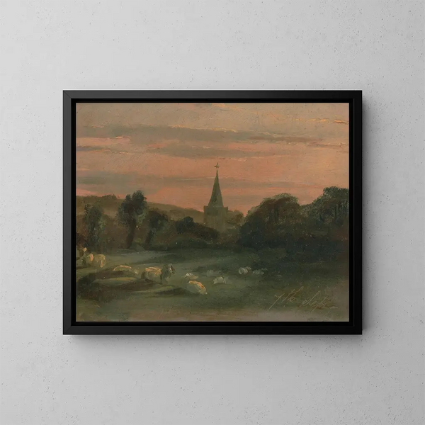 Iglesia de Stoke Poges - Thomas Churchyard — cuadro enmarcado en la pared