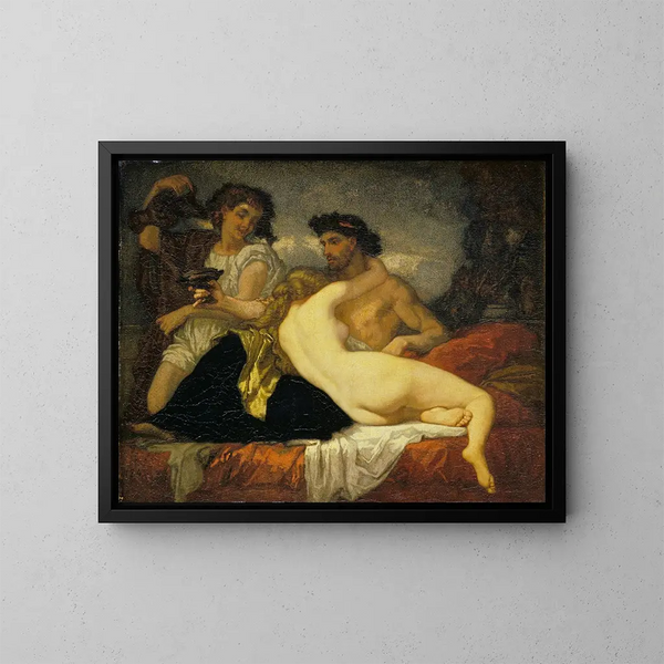 Horace y Lydia - Thomas Couture — cuadro enmarcado en la pared