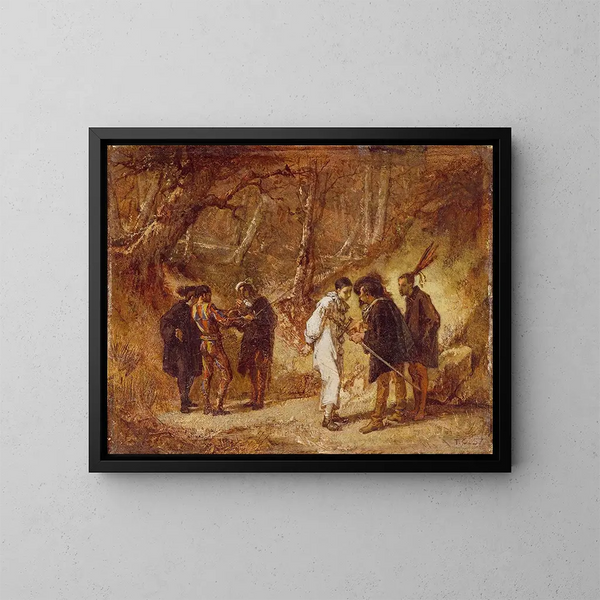 El duelo después del baile de máscaras - Thomas Couture — cuadro enmarcado en la pared