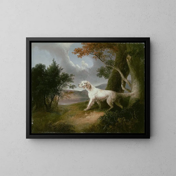 Paisaje con un perro - Thomas Doughty — cuadro enmarcado en la pared