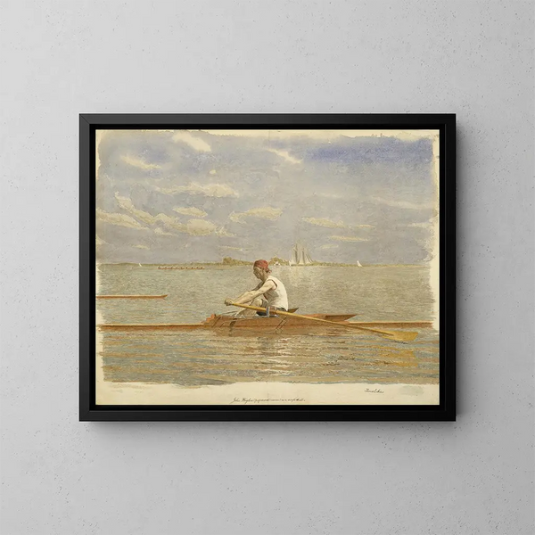 John Biglin en un skiff - Thomas Eakins — framed artwork on a wall