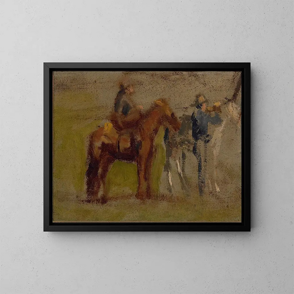Study for Cowboys in the Badlands - Thomas Eakins — framed artwork on a wall