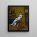 La mujer del artista y su perro setter - Thomas Eakins — cuadro enmarcado en la pared