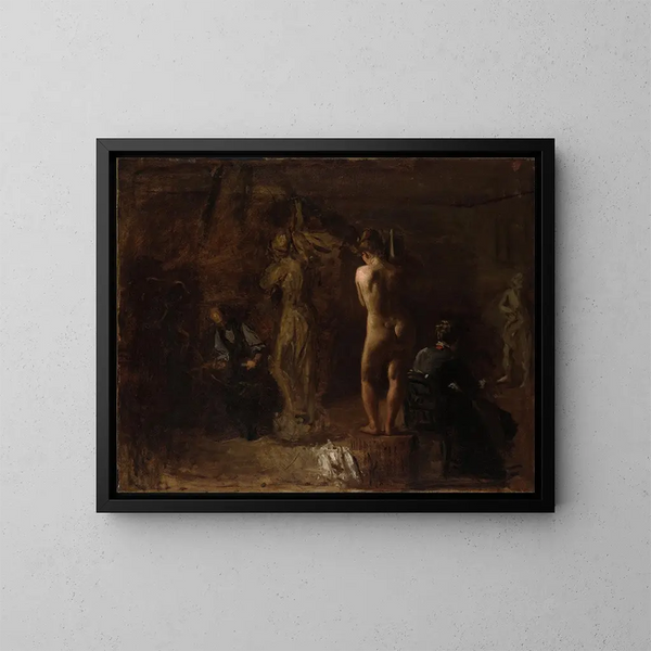 William Rush sculpting his allegorical figure of the Schuylkill River - Thomas Eakins — framed artwork on a wall