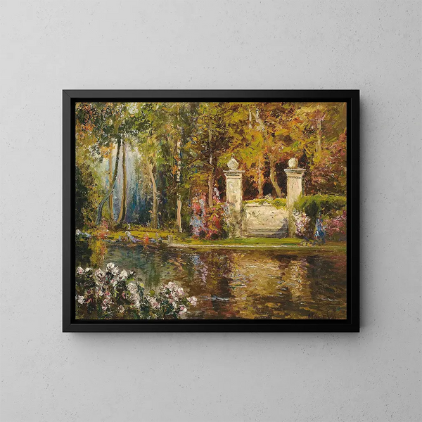 En la orilla del agua - Thomas Edwin Mostyn — cuadro enmarcado en la pared