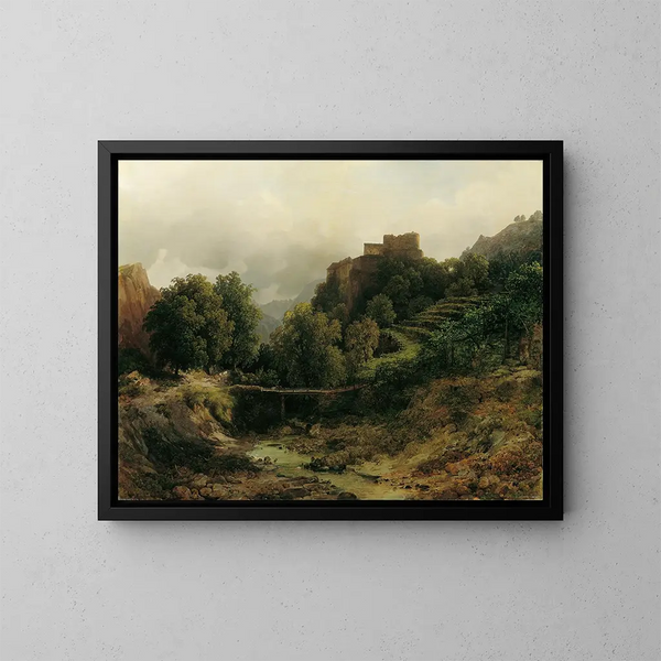 Château de Tirol près de Meran - Thomas Ender — framed artwork on a wall