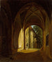 Un salón abovedado del castillo de Scharfenberg cerca de Dresde - Thomas Fearnley — vista de la obra