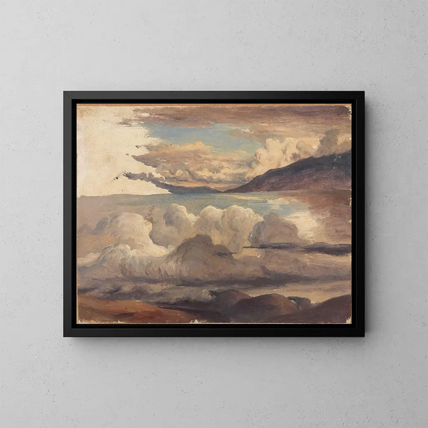 Clouds above the fjord - Thomas Fearnley — framed artwork on a wall