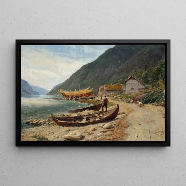 Gravensfjord - Thomas Fearnley — cuadro enmarcado en la pared