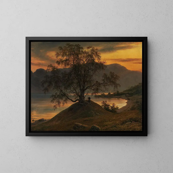 Old Birch Tree at Sognefjord - Thomas Fearnley — framed artwork on a wall