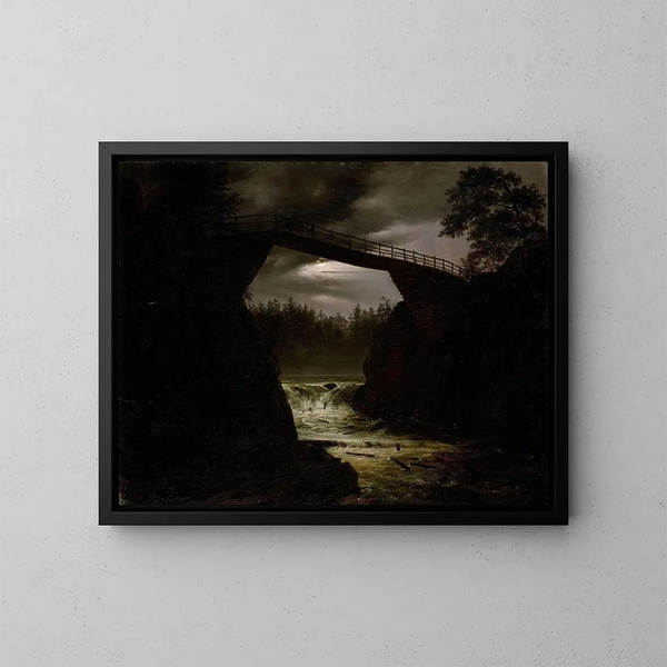 The Hauge Bridge near Arendal - Thomas Fearnley — framed artwork on a wall