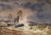 Ships in a storm at the mouth of a port - Thomas Frederick Collier — artwork view