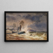 Ships in a storm at the mouth of a port - Thomas Frederick Collier — framed artwork on a wall