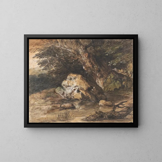 Thomas Gainsborough - A Woodland Pool with Rocks and Plants.webp