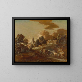Thomas Gainsborough - An Imaginary Wooded Village with Drovers and Cattle.webp