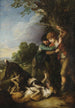 Two Young Shepherds with Dogs Fighting - Thomas Gainsborough — artwork view