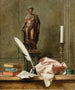naturaleza muerta con una estatua y un tintero - Thomas Germain Joseph Duvivier — vista de la obra