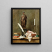 naturaleza muerta con una estatua y un tintero - Thomas Germain Joseph Duvivier — cuadro enmarcado en la pared