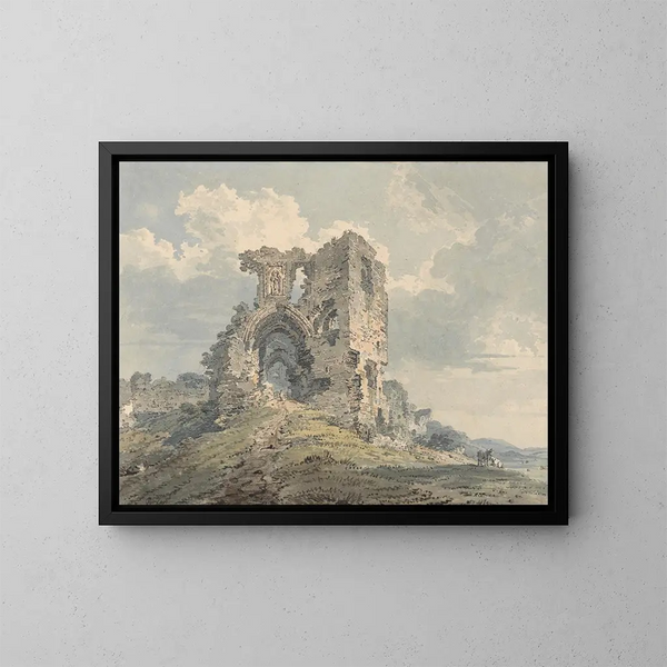 Castillo de Denbigh - Thomas Girtin — cuadro enmarcado en la pared