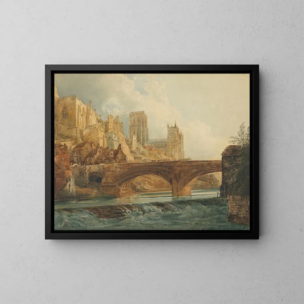 Catedral y castillo de Durham - Thomas Girtin — cuadro enmarcado en la pared
