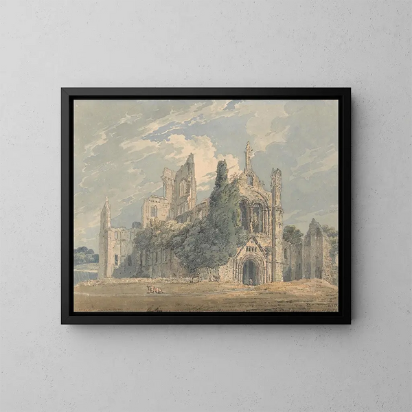 Abbaye de Kirkstall vista del noroeste - Thomas Girtin — cuadro enmarcado en la pared