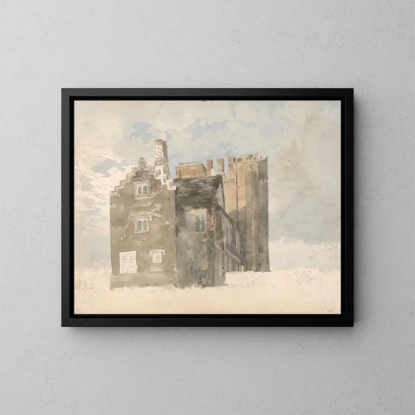 Hall de Layer Marney, Essex - Thomas Girtin — cuadro enmarcado en la pared
