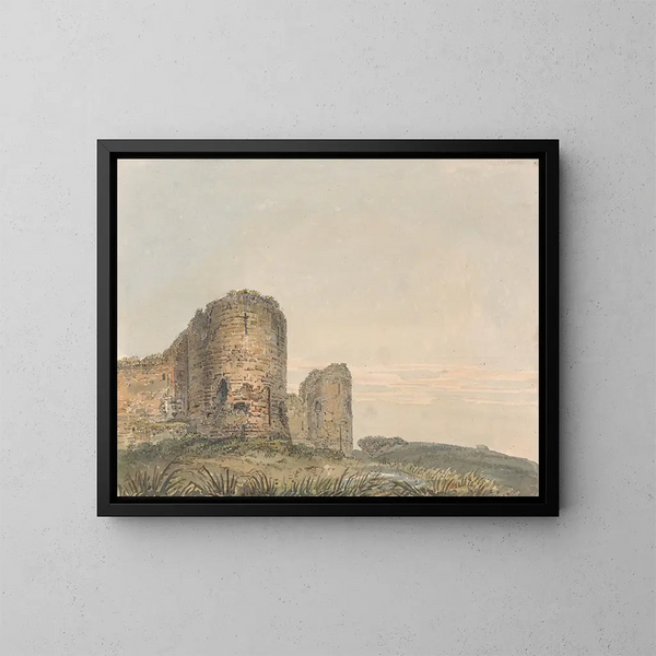 Château de Pevensey, Sussex - Thomas Girtin — cuadro enmarcado en la pared