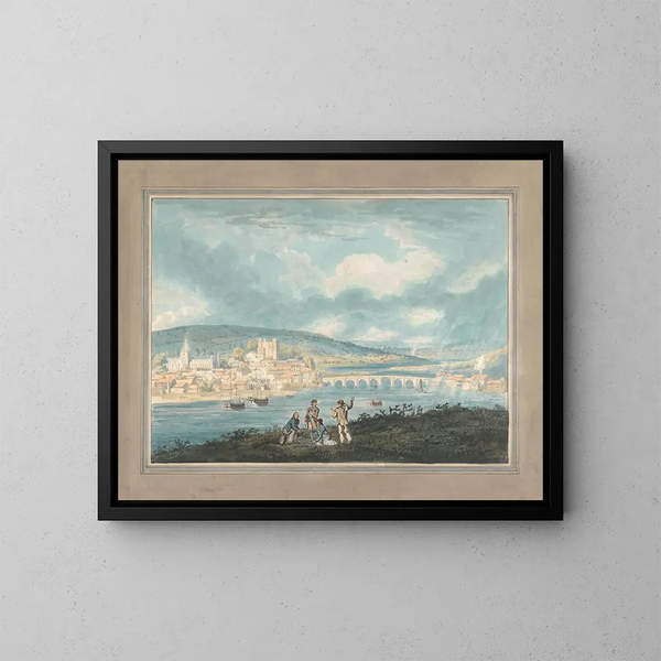 Rochester, Kent, visto desde el norte - Thomas Girtin — cuadro enmarcado en la pared