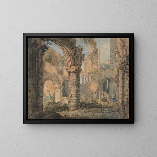 L'île sainte de Saint Cuthbert - Thomas Girtin — cuadro enmarcado en la pared