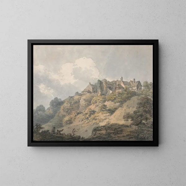 View of Winchelsea, Sussex - Thomas Girtin — framed artwork on a wall