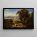 View of the Umbrian countryside with Spoleto in the distance and a goatherd with his flock in the foreground - Thomas Hartley Cromek — framed artwork on a wall
