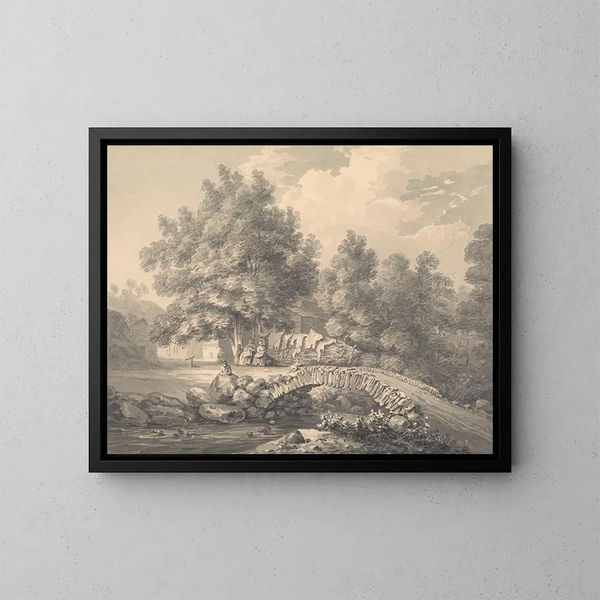 Una escena rústica - Thomas Hearne — cuadro enmarcado en la pared
