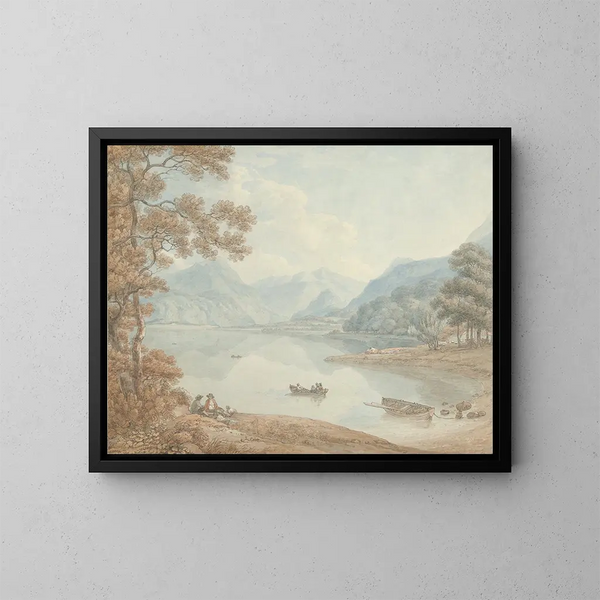Vista del Derwent Water en dirección a Borrowdale, Cumberland - Thomas Hearne — cuadro enmarcado en la pared