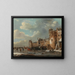 Skaters and a Horse-Drawn Sledge on the Ice in Front of a Fortified City - Thomas Heeremans — framed artwork on a wall