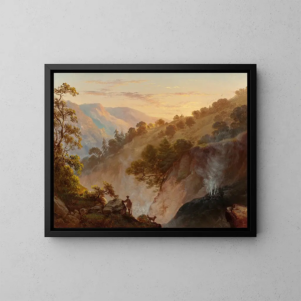 Les geysers de Sonoma, Californie - Thomas Hill — framed artwork on a wall