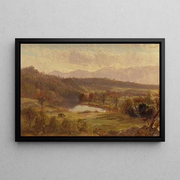Fenaison dans les Catskills - Thomas Hiram Hotchkiss — framed artwork on a wall