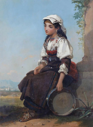 Thomas Jones Barker - The Italian Tambourine Girl.webp